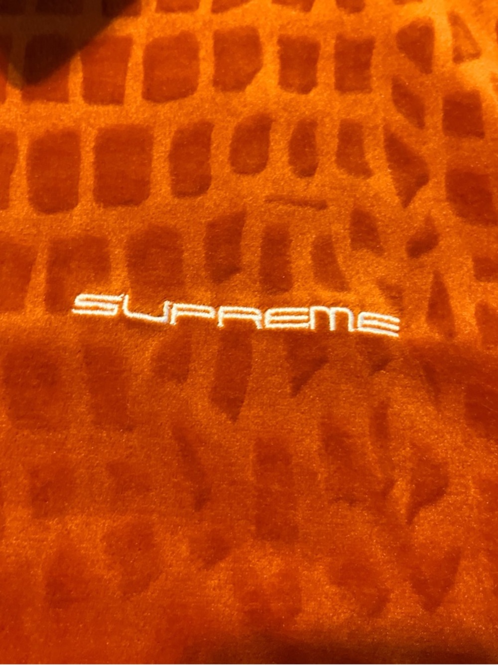 Supreme Velour Croc Zip Collar Pullover - Orange - Picture 4 of 6